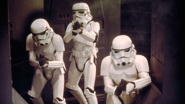 three stormtroopers